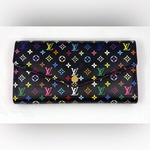 Authentic Louis Vuitton Monogram Multicolor Porte Feuille Sala Wallet M60668